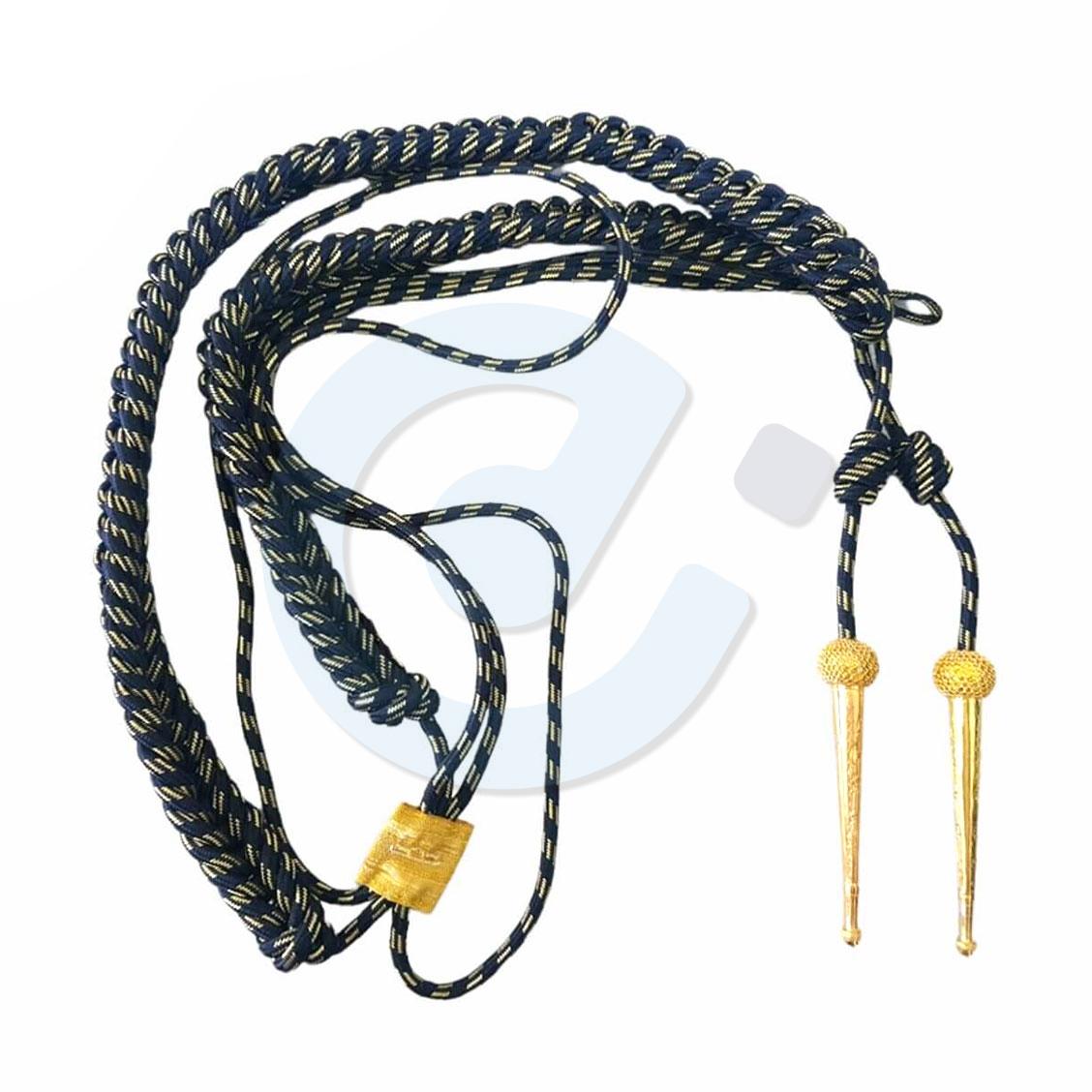 1 Aiguillette Black and golden Silky with Golden Tag