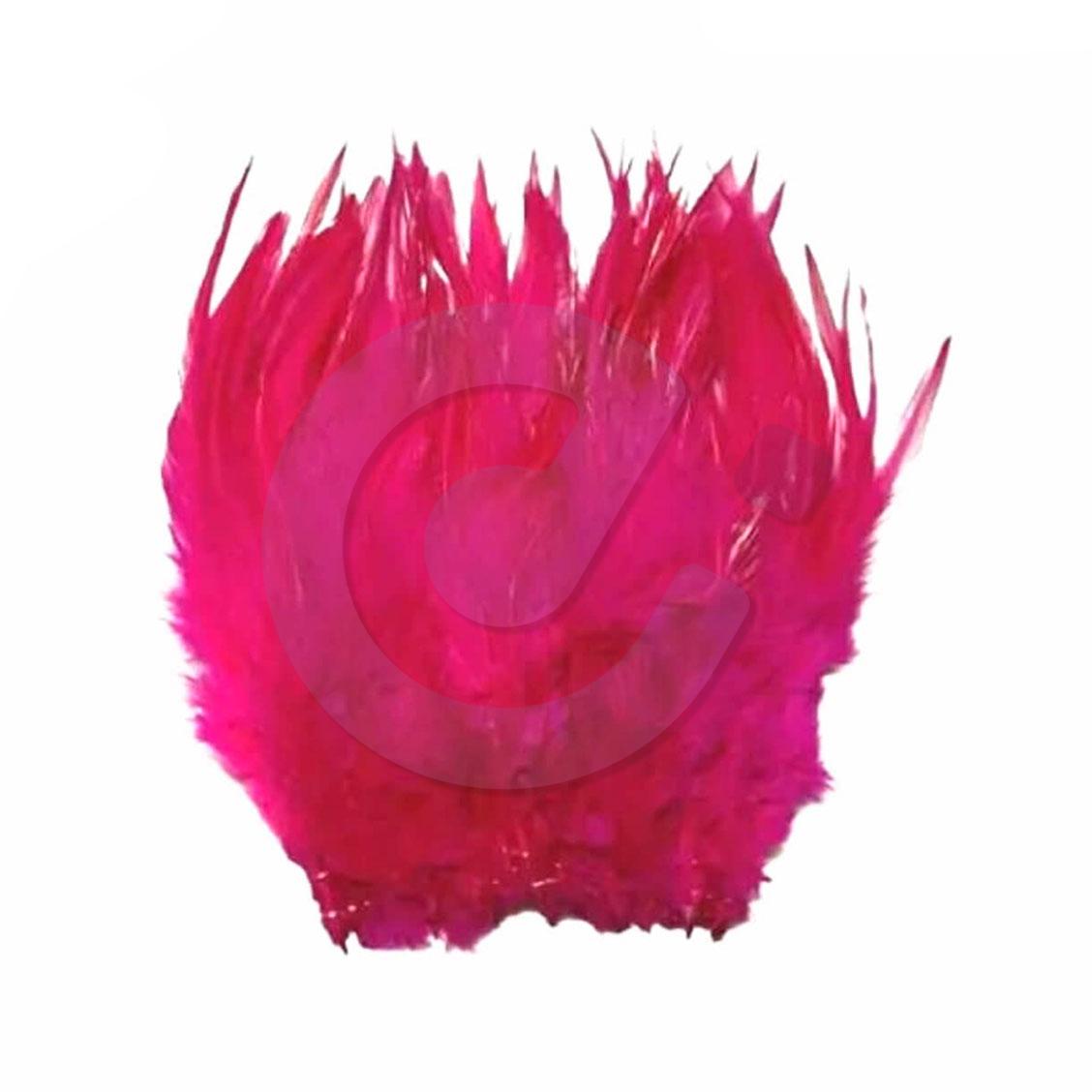 3 Pink Hackle Feather Pad Dyed