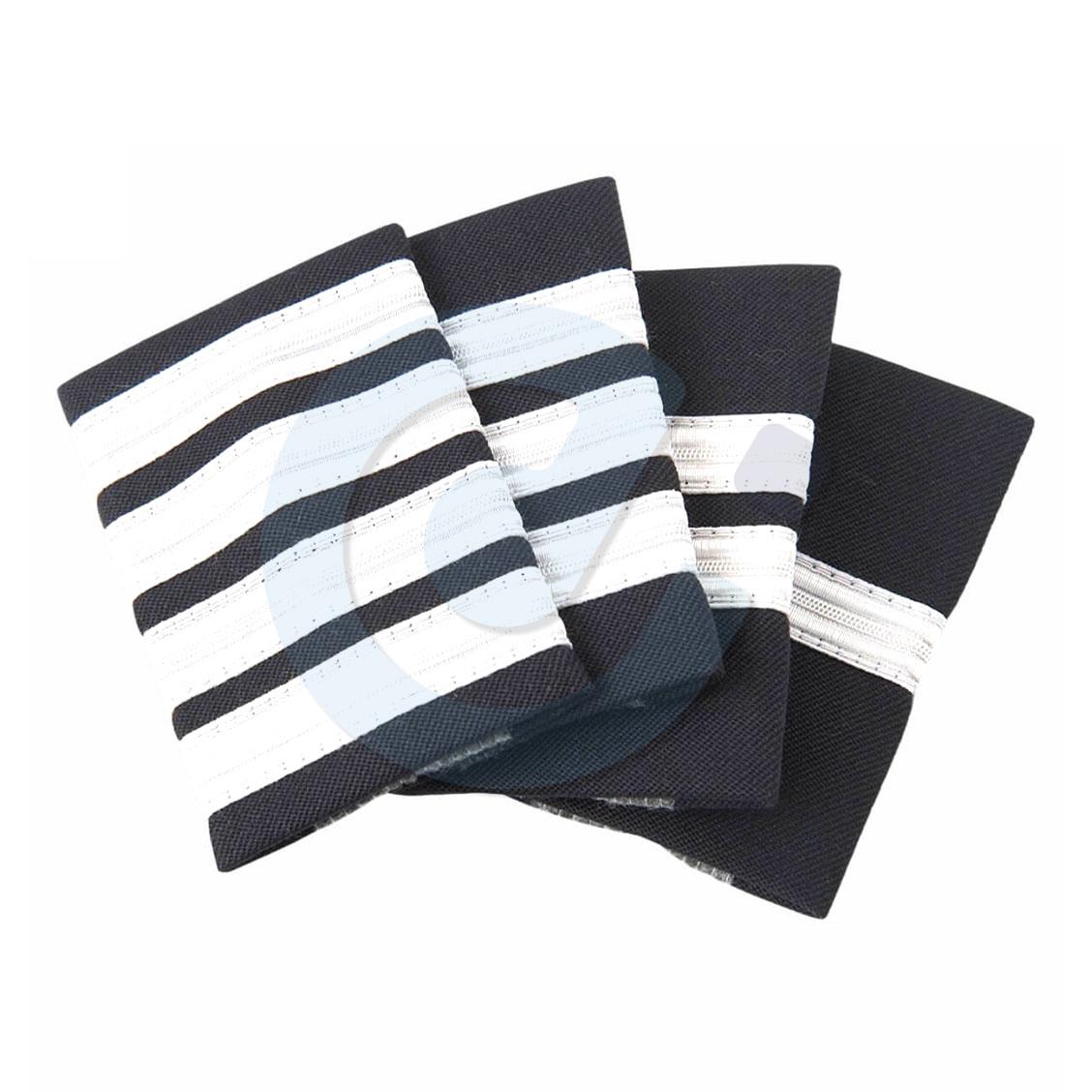 4 Navy Pilot Silver Shoulder Epaulettes