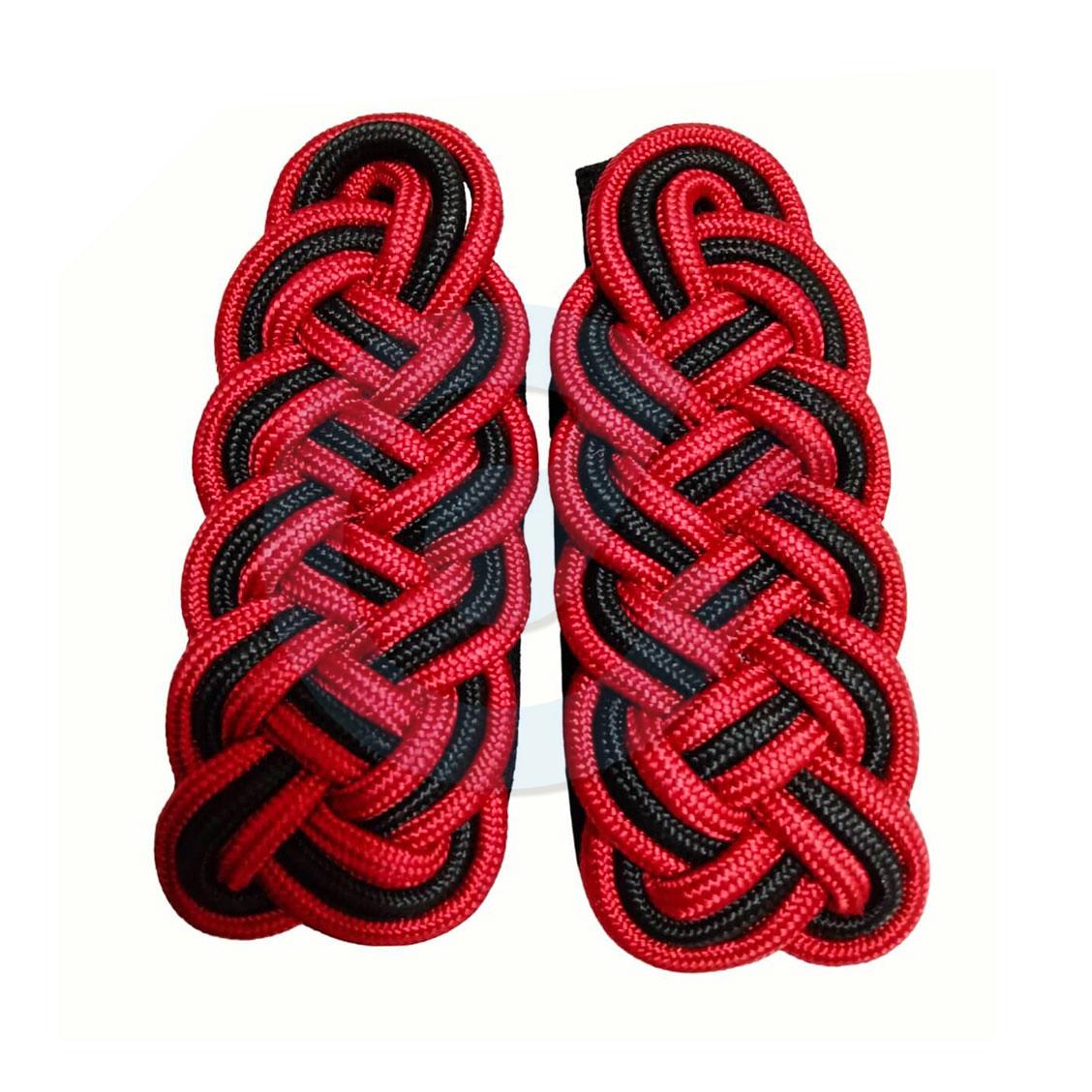 6 Red and Black Epaulettes Shoulder Board