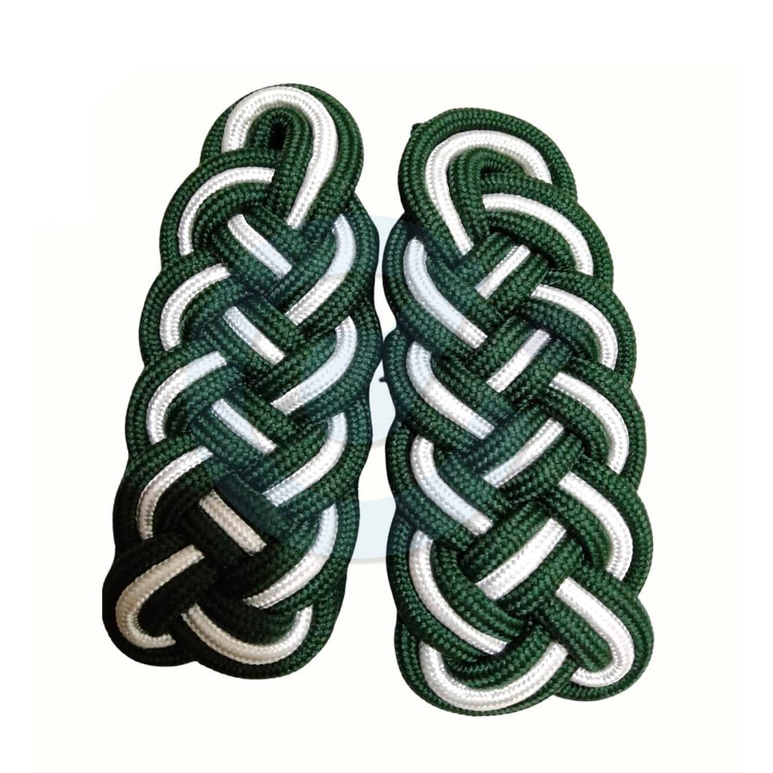 8 Green And White Epaulettes Shoulder Board
