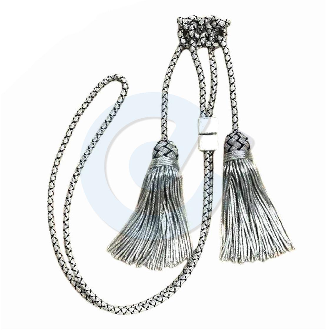 8 Silver Bullion wire Tassels