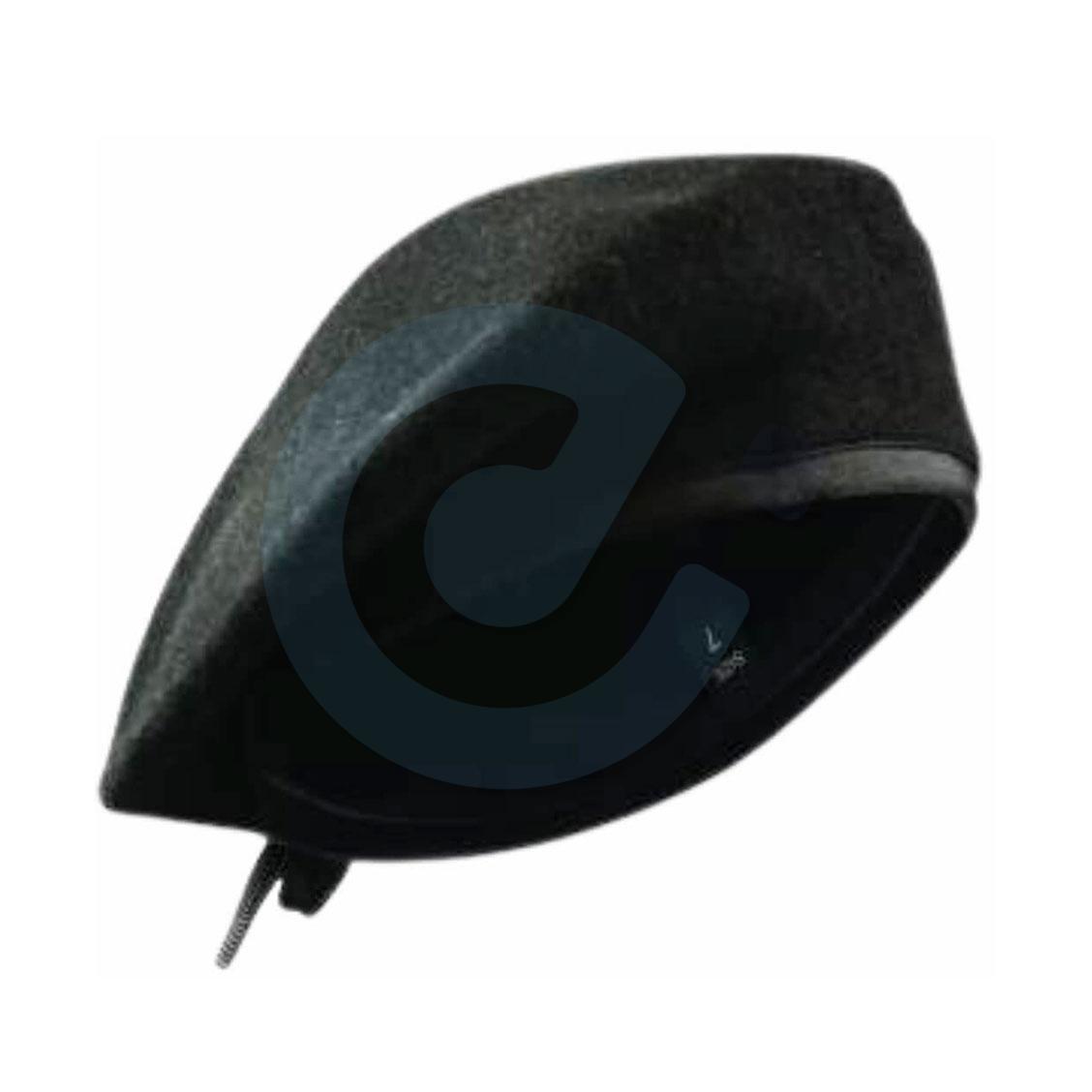 1 Solid Military Beret With Wool and Leather