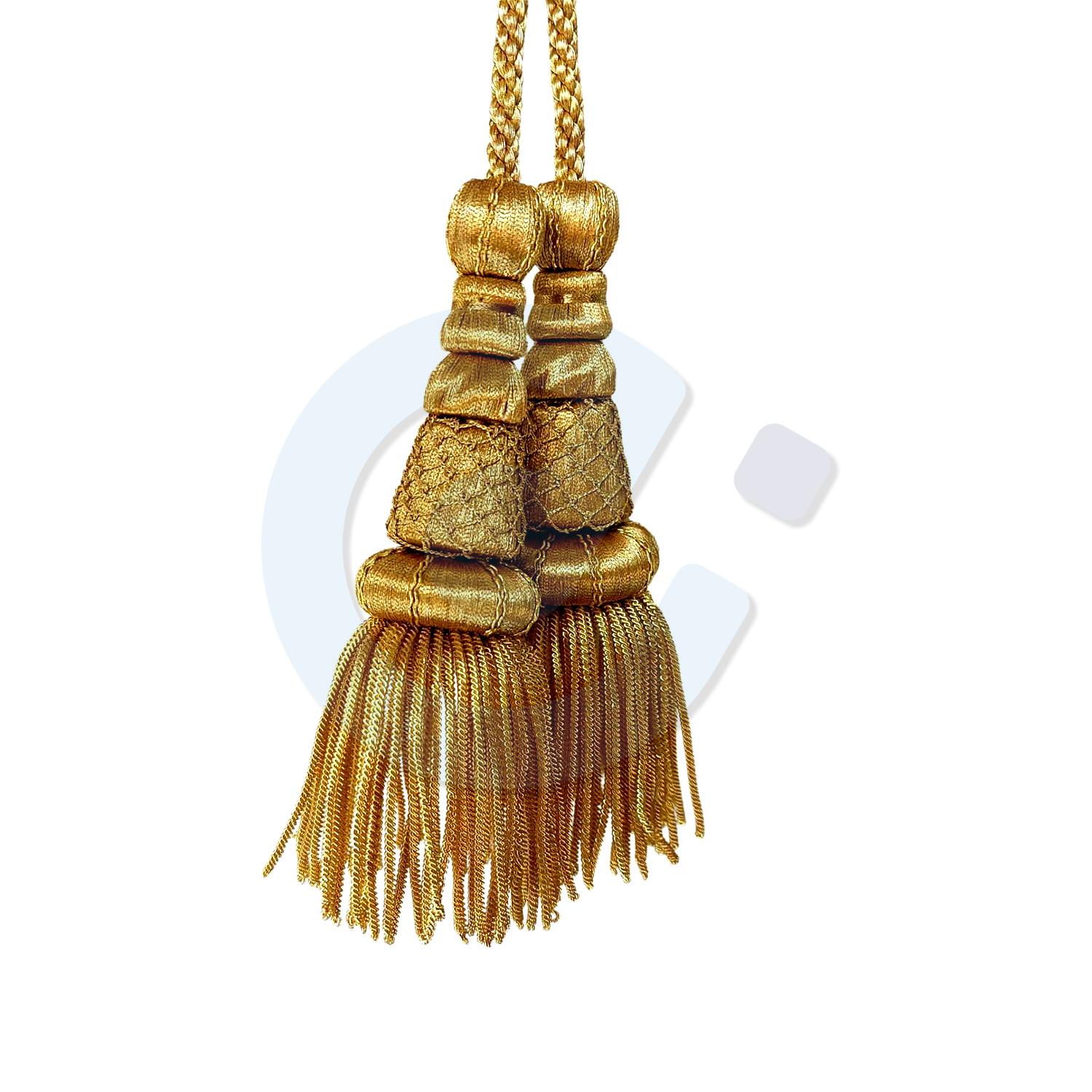 2 Gold Bullion Fringe Tassels