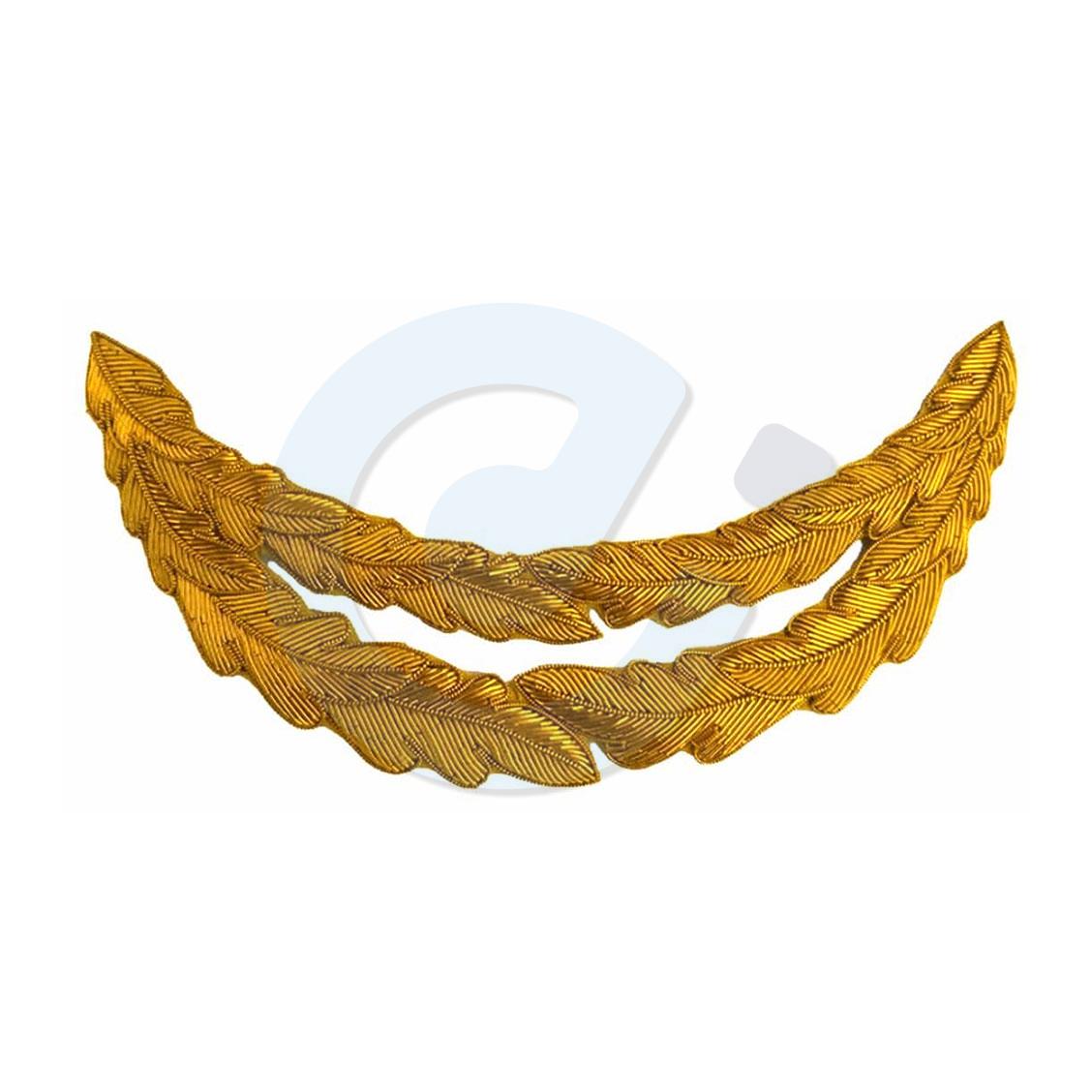 4 Double Oakleaf Golden Hand Embroidery Peak 20mm