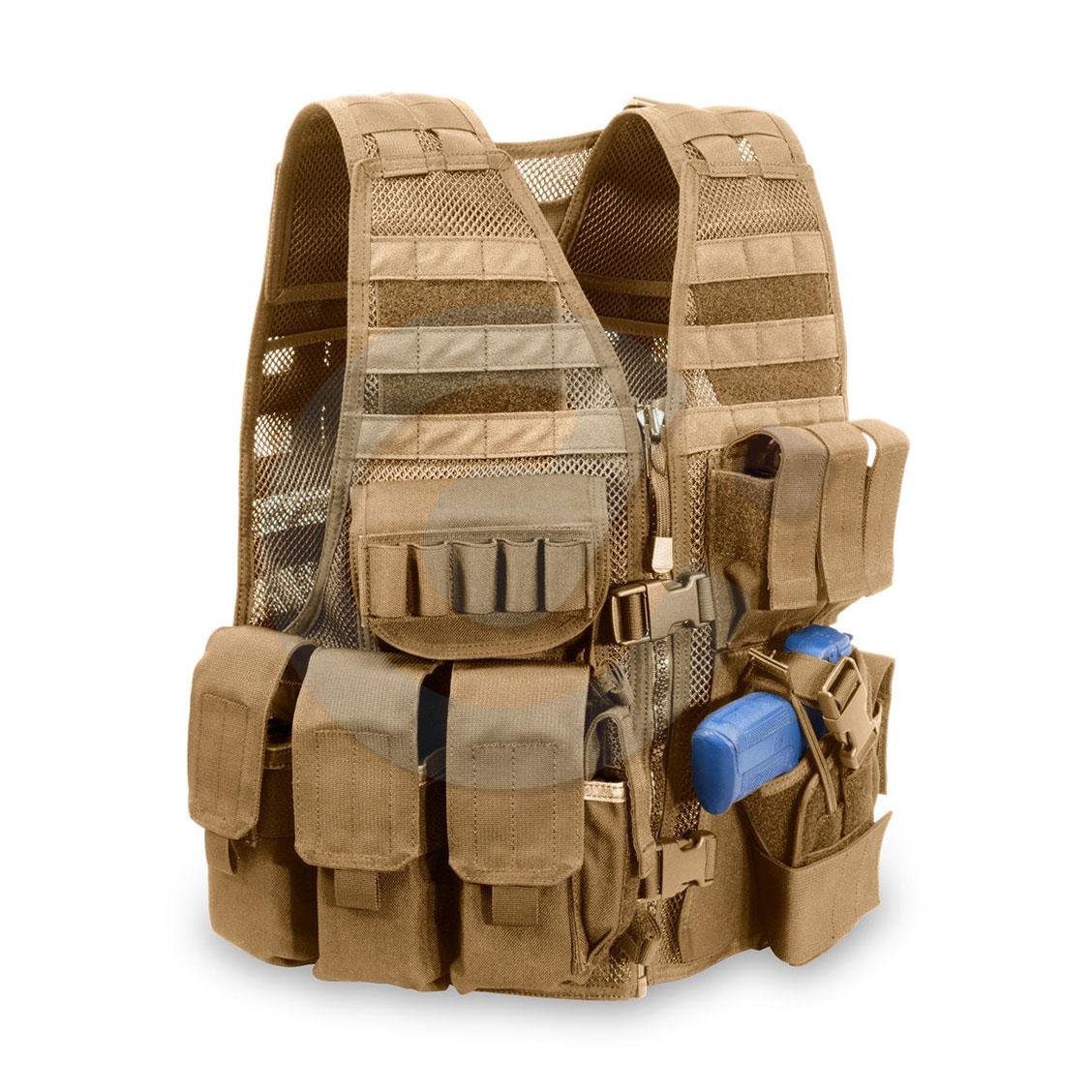 6 Elite Survival Systems Commandant Tactical Vest Coyote Tan
