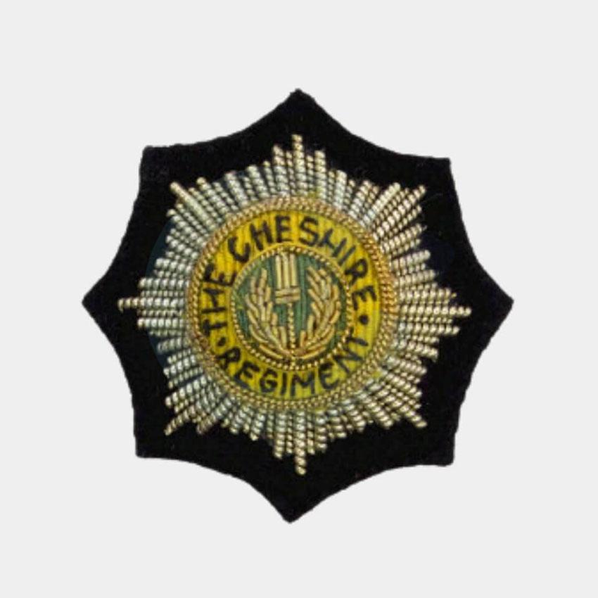 Cheshire Regiment Beret Bullion Military Cap Badge